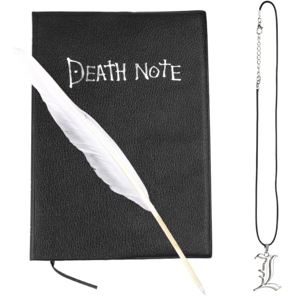 Death Note -muistikirja, animeaiheinen Death Note -kaulakorulla ja sulkakynällä, Death Note -muistikirja koulutoimistoon, koulu- ja toimistotarvikkeet, lahja, 21