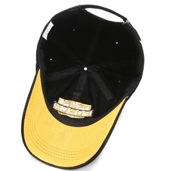 Svart gul broderi-justerbar basebollkeps golfhatt motorcykel trucker keps strapback keps för män kvinnor, sportkeps shopping