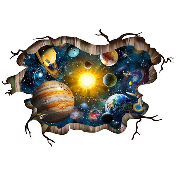 3D-planetväggdekaler, kosmiska galaxväggdekaler för barnrum, yttre rymdväggdekaler för barnrum, stjärnor och solsystemväggdekor för , sovrum