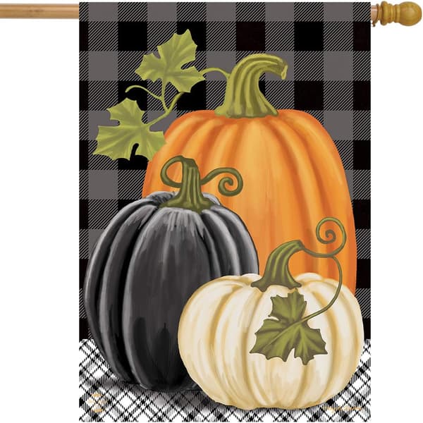 Höst Thanksgiving Trädgård Flagga Pumpa Mönster Linne Flagga