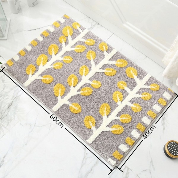 ins ljus lyx blad växt jacquard badrum halkfri matta absorberande golvmatta entré dörrmatta halkfri fotmatta sovrumsmatta