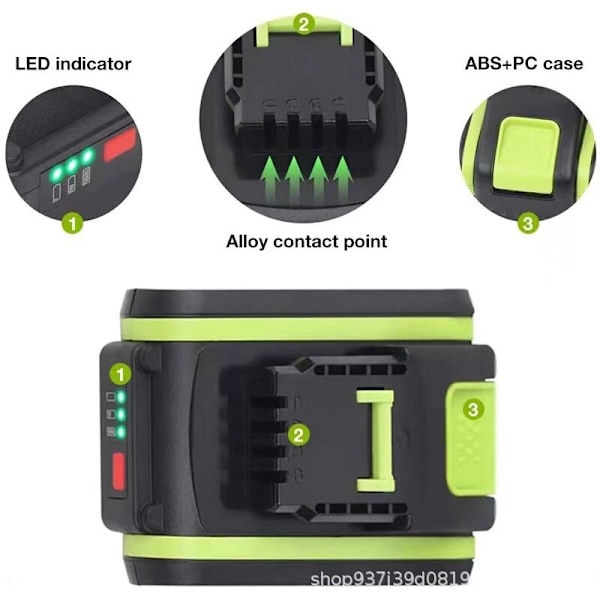 Lithiumbatteriet erstatter batteriet til WORX 20V 3AH WA3551 WG169 WA3516 3x372