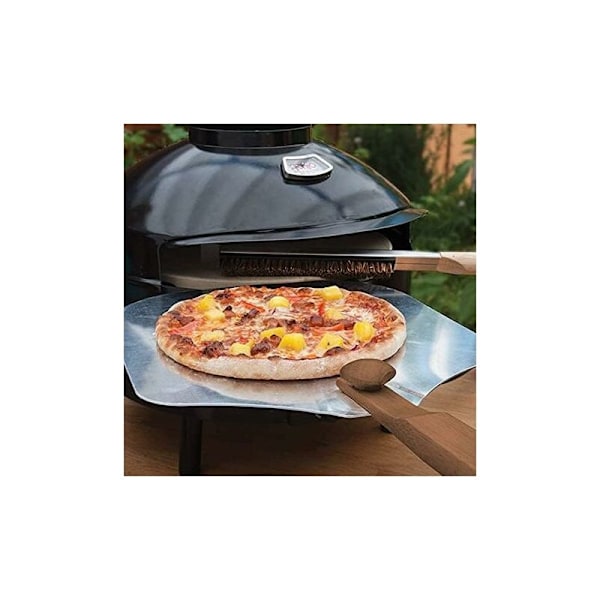 Rengjøringsbørste for pizzaovn med skrape, trehåndtak, bærbar kjøkkentilbehørssett for grill