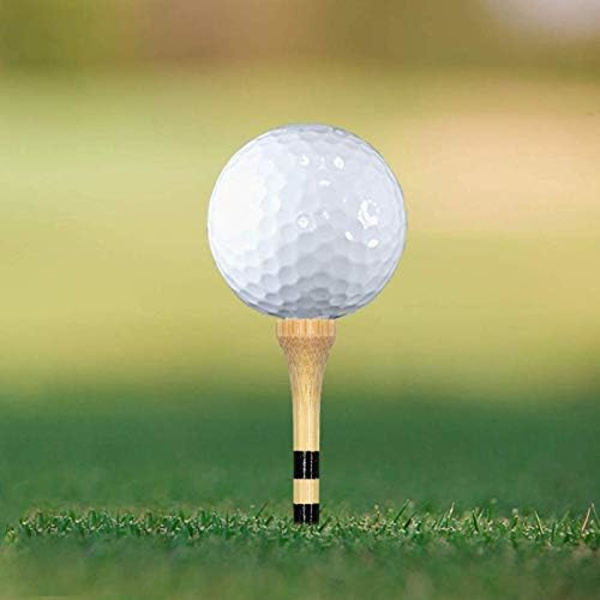 Bambubuktee 70mm 100-pack, Naturlig färg, Golf Stripe bambubuktee spik Stripe golf stil tee70mm bollhållare