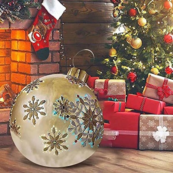 Juldekoration, 60 cm utomhus jul uppblåsbar boll, gigantisk jul uppblåsbar boll, julgransdekorationer, utomhus jul uppblåsbar