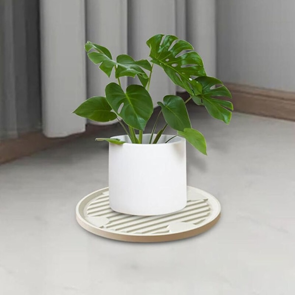 1 stk. rullende holder til planter med hjul, palle til planter, indkøbsvogn, vogn, glas underlag, bakke til urtepotte, til potter i potter, ydre d