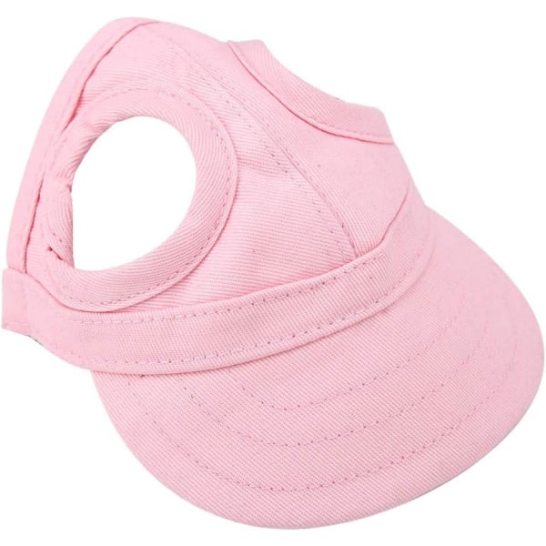 (L-Rosa) Hund Sports Hat Katt Baseball Cap Pet Utomhus Solhatt Fashion Solhatt Justerbar Stripe Sommar Resa Hatt med Öronhål