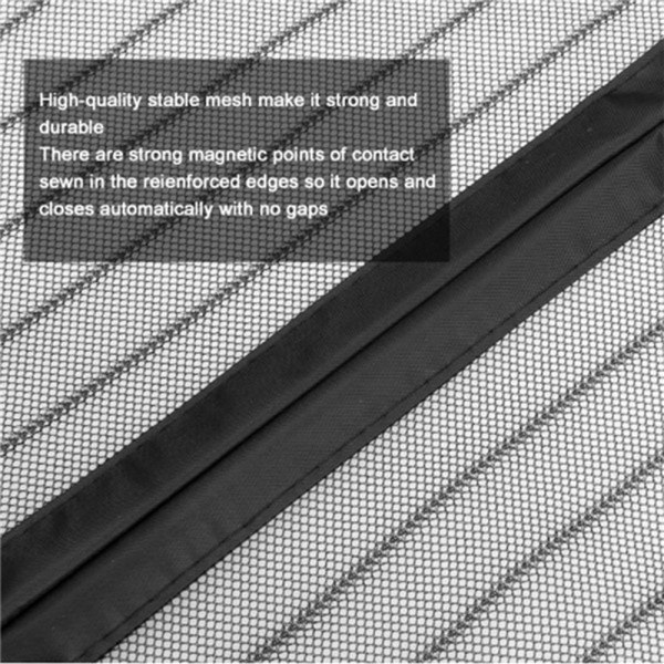 Magneettinen hyttysverkkoikkuna oviin (musta, 100x210 cm), raskas d