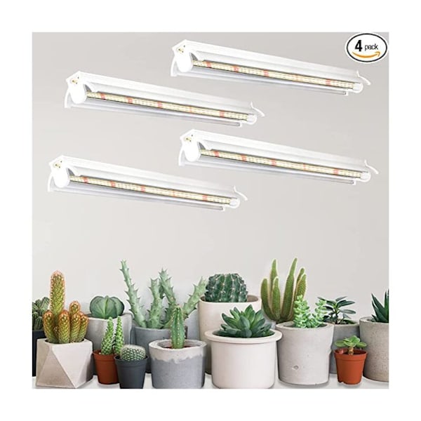 4 stycken T5 växtlampa, fullspektrum 42cm odlings LED-lampor, lampa för växtodling med reflektor/kedjedesign i Marguerite för sådd, hyllor o