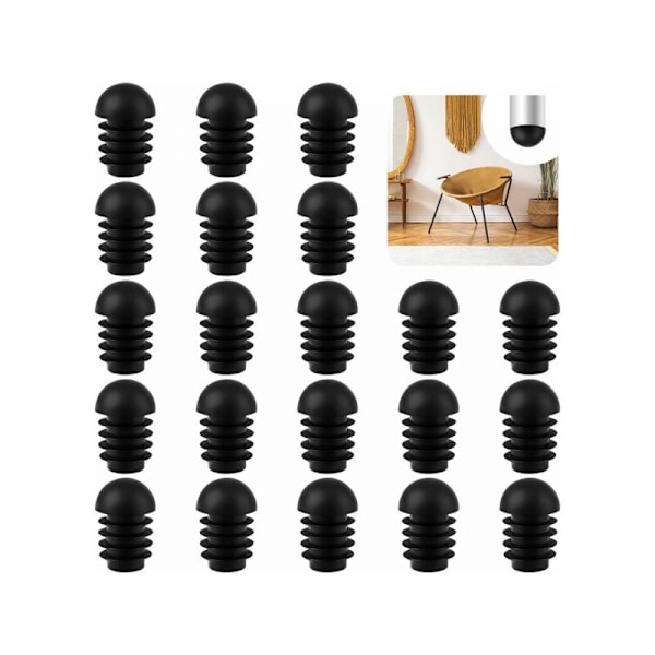 Stolsbensskydd 50 st Runda Möbeltassar Stolsbensskydd Fodral Skydd Pied De Chaise Entrant Ronde Pour Pied De Chaise för att skydda möblerna (19mm)