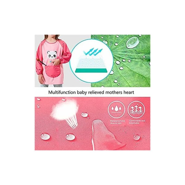 Barnemalingsforkle - Vanntett - Lang arm - Med lommer - Kunstner - For gutter og jenter i alderen 8-12 - Rosa, T-Audace