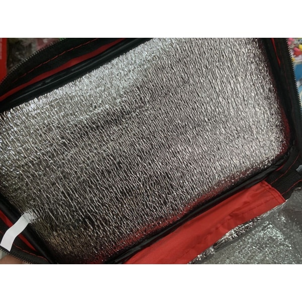 Rød kjølebag 27 17 24 cm, sammenleggbar kjølebag, piknikposer, isolert campingbag, termiske lunsjposer, matkjølebag, piknikkjølebag, kjølebag