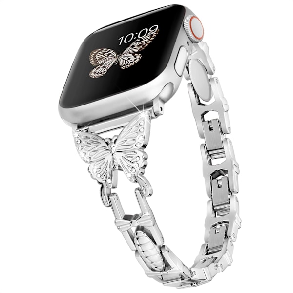 Passer til Apple med Diamant Sommerfugl Metal Urrem Stål Armbånd Urrem