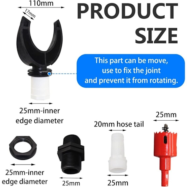 Regnvattensamlare för runda rör med flexibel slang, regnvattensamlarsats, PVC-koppling, vattenuppsamlare för stuprör (Kit B-110mm)