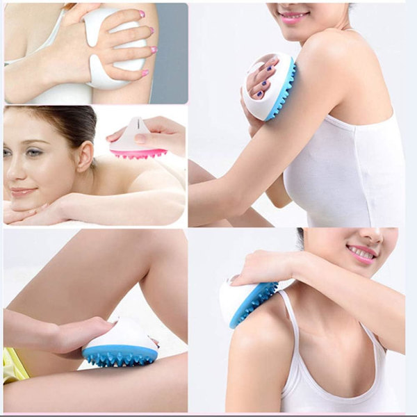 Kroppsmassasje børster Anti Cellulite Slanking Avslappende Scrub Massasjeapparat for Bad Spa (Blå)
