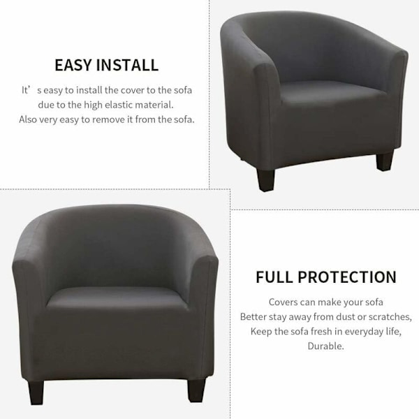 Stretch Sjeselong Stoltrekk, Enkel å Installere og Vaske, Stoltrekk med Armlener Chesterfield Stoltrekk for Bar, Stue, Møterom