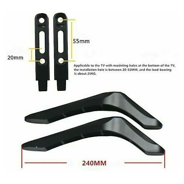 Base support til universelt fjernsynsstativ til 32-65 tommer Samsung Vizio Sony LCD TV PUT FOR LG TV TV TV support 2 rum 2-delt bordstøtte