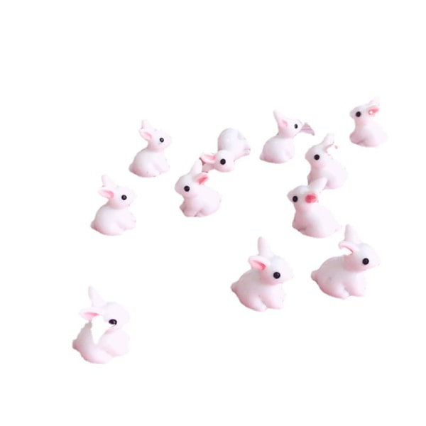 Erä 20 Mini Rabbit Bulk Rabbit Cotton Miniature Figuurit Resi