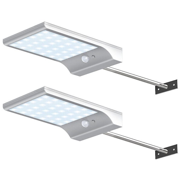 To 36led med Sterk Solcellebelysning for Hage, Oppladbar med Bevegelsessensor