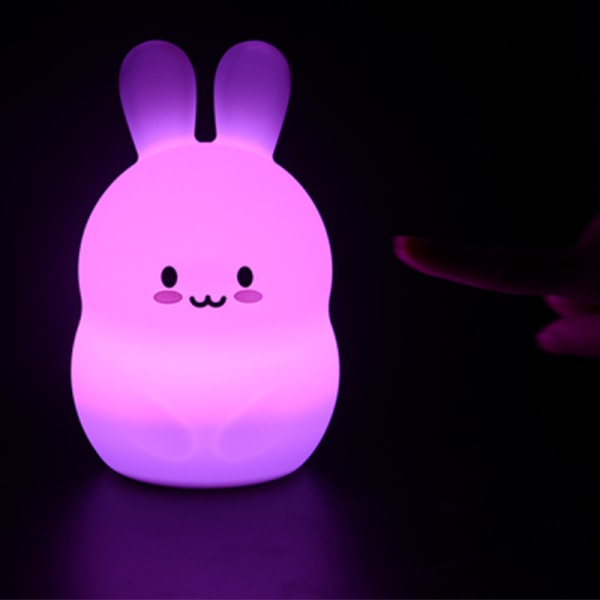 Luminous baby rabbit LED white silicone rabbit, hand-charged version 700 ma 0.35 W