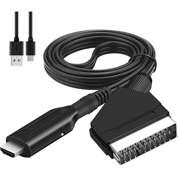 SCART–HDMI-sovitin, SCART–HDMI-kaapeli, SCART-audio-videomuunnin, SCART–HDMI-muunnin HDMI-kaapelilla 1080P/720P HD-televisiolle ja -projektorille