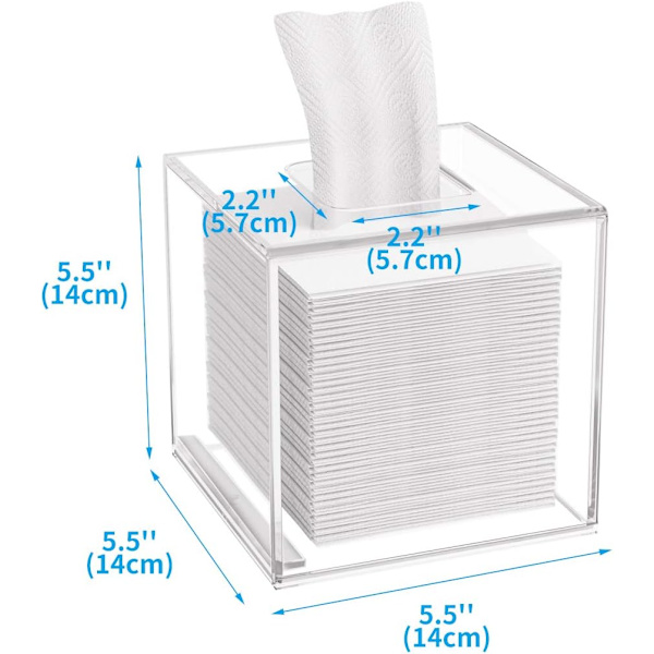 Akryl Servietbeholder Transparent Servietholder Firkantet Servietholder til Hjemmet Kontor Restaurant - Transparent