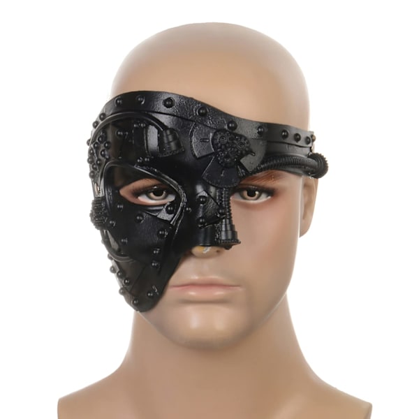 Utomhus medeltida Steampunk-masker, Halloween Cosplay Phantom of the Opera Venedig Maskeradmasker Punk-masker för män och kvinnor