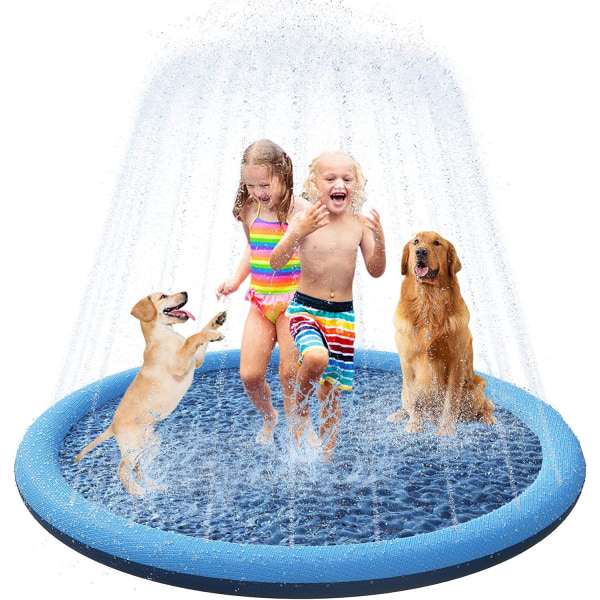 Dog Pool Water Spray Pad Bärbar hopfällbar Hund Badkar Water S