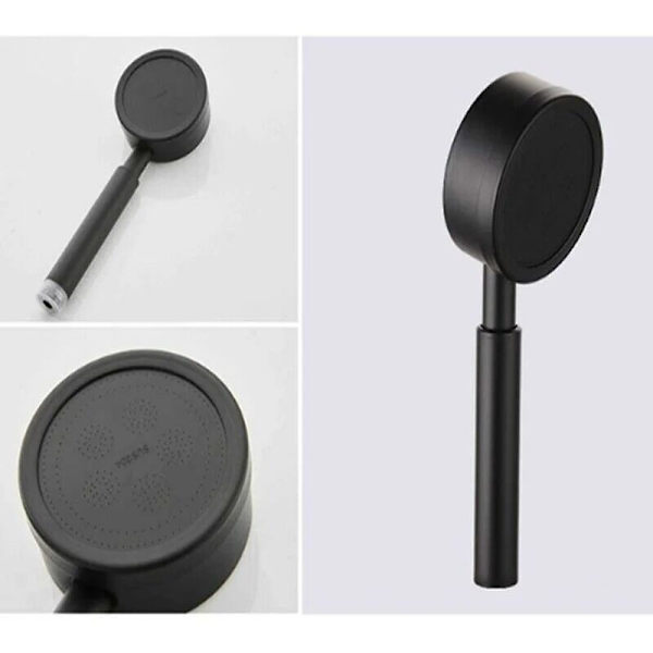 Suihkupää letkulla ja käsisuihkulla halkaisija 80 mm 1,5 m veden säästävällä ruostumattomasta teräksestä valmistetulla suihkuletkulla ja mustalla korkeapainekäsisuihkulla