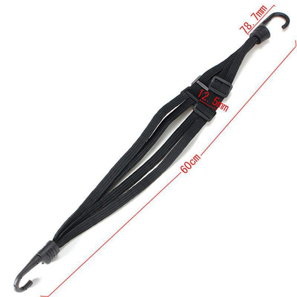 Svart elastisk bagasjebærer, 60 cm elastisk bagasjestropp  60 cm elastisk bagasjestropp med kroker for camping/sykling/motorsykkel/hjelmfeste/bagasje/