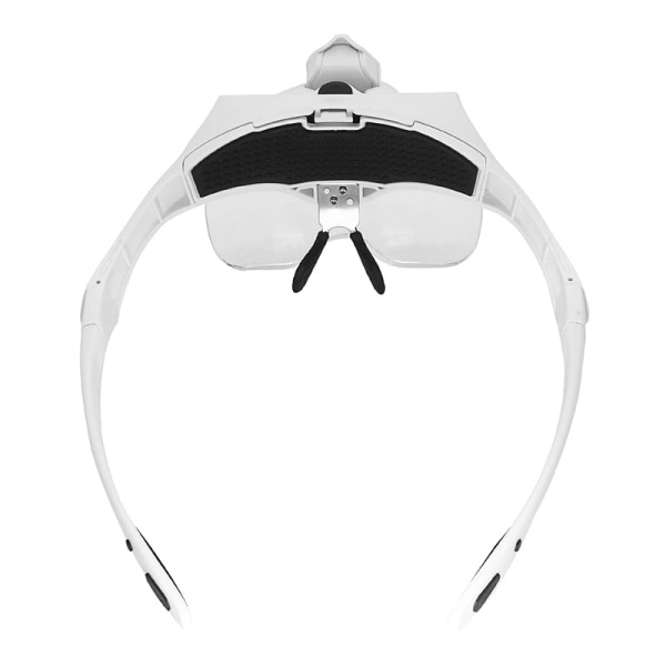 Head Mounted Loupe with Light for Close Work, Rechargeable Lighted Head Mounted Loupe Visor with 2 Jewelry Loupe LEDs and Interchangeable Head Strap