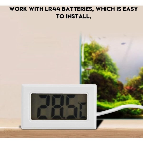 Digitalt Termometer, Mini LED Display Digital Temperaturmåler med 1M Probesensor, LCD Digitalt Termometer til Akvarium, Inkubator, Drivhus