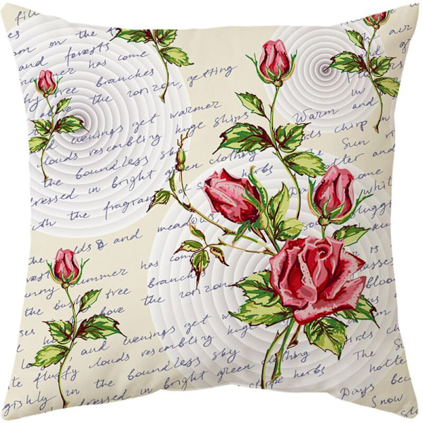 Sett med 4 blomstrete putetrekk 45 x 45 cm, svarte firkanter, 18 x 18 cm, sett med 4 for utendørs bruk, terrasse, hage, stue, sofa, gårdsdekorasjon