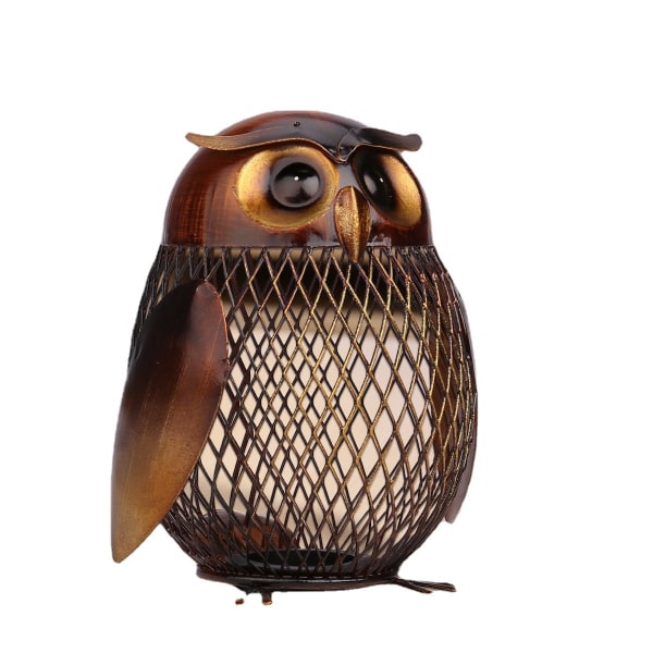 Vintage Owl Saving Spargris Spargris för hem, kontor, metall