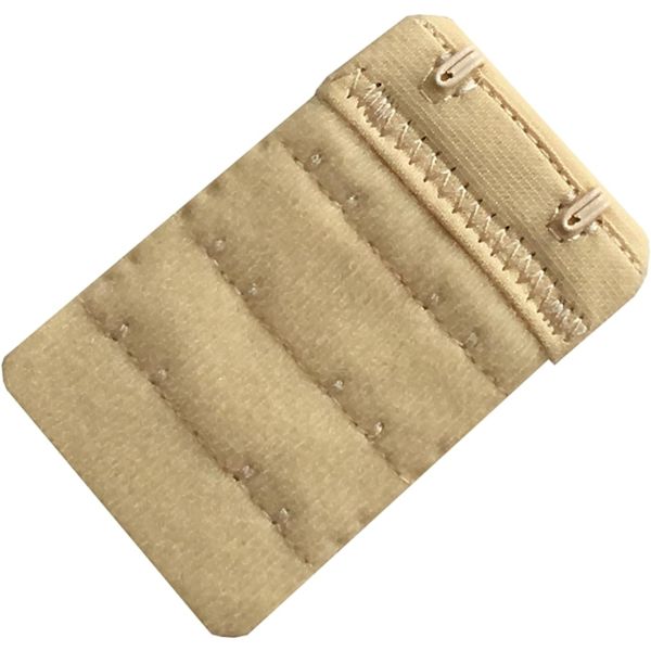 Beige 3-pak bløde og komfortable bh-forlængere til kvinder med 2 kroge, 6,1 cm x 3,8 cm