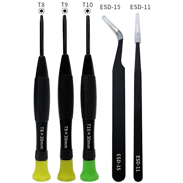 18 stk. Mini Magnetisk Torx Skruetrækkersæt Phillips Flad Hoved Skruetrækker med T2 T3 T4 T5 T6 T7 T8 T9 T10 til Xbox, Computer, Telefon, Ur, Juveler