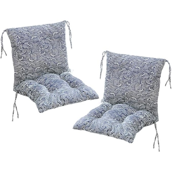 2-delt sædehynder med rygdel, ryghynde med stropper, lav ryghynde (stil 14, 40 x 40 cm)