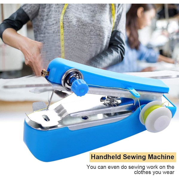 Blue - Portable Sewing Machine, Portable Mini Sewing Machine, Portable Manual Sewing Machine, Mini Portable Electric Sewing Machine for Adults, Quic