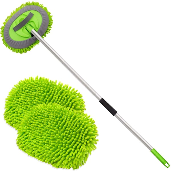 Bilvaskbørste med langt håndtag Mikrofiber Bilvask Mop Kit Bilvaskbørste Rengøringsartikler