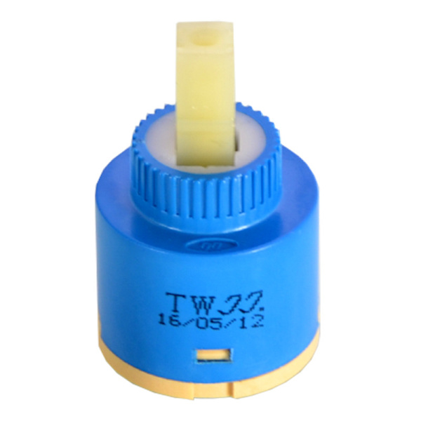 Keramisk skivepatron 35/40mm Keramisk patronblanderhane Indre kontrolhaneventil PP plast Blå Praktisk (40mm)