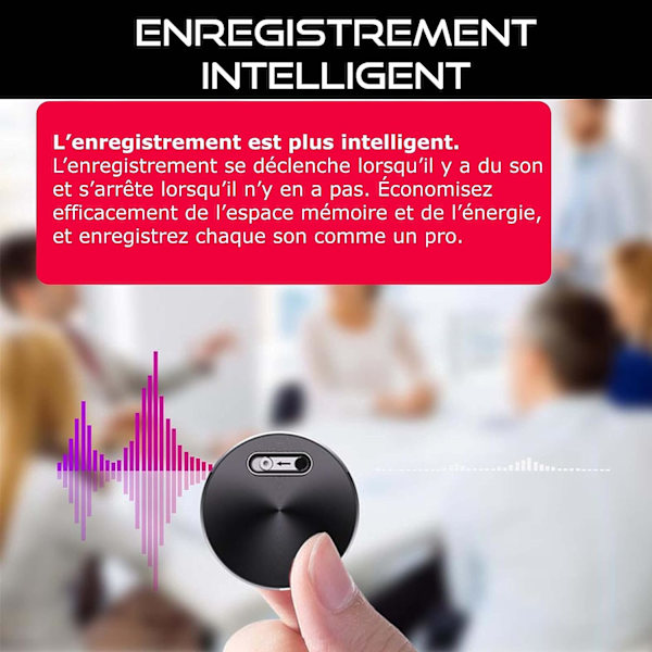 Super Audio Mini-optager 32 GB, Stemmeaktiveret Diktafon, Lydoptager med Støjreduktionsfunktion