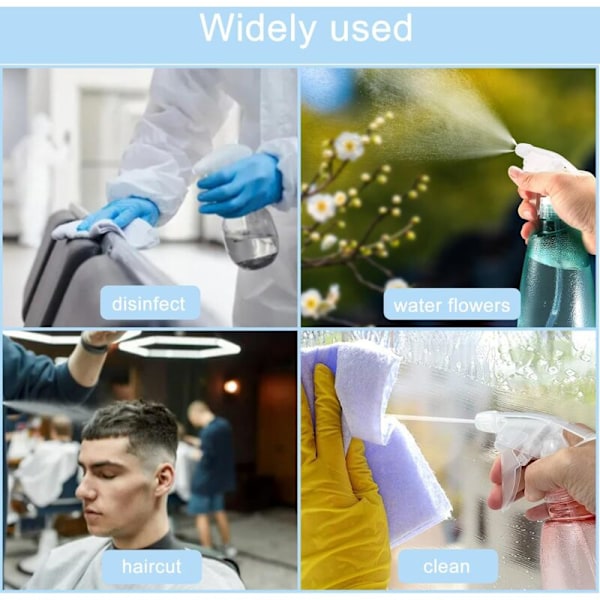 (Rose, Blå, Sort) 3 stk. 500 ml tomme sprayflasker, genanvendelige plastik sprayflasker, tom sprayflaske, til rengøring, havearbejde, frisør
