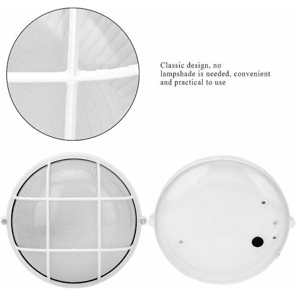 Sauna Lampe - Deflagrant Anti-polstring fugtighed Temperatur Rund Lampe Til E27 Ledning Sauna, 17.58.2cm