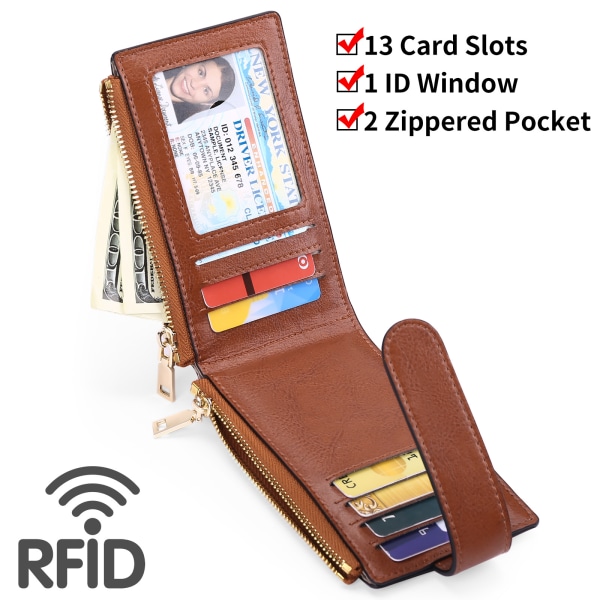 Naisten ohut lompakko, Apple AirTag -lompakko, naisten korttilompakko, musta (musta)