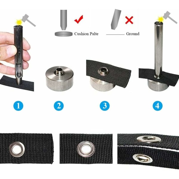 Ögleverktygssats 12mm - 120 set metallöglor - Ögleverktyg för DIY gardin presenning canvas tältreparation