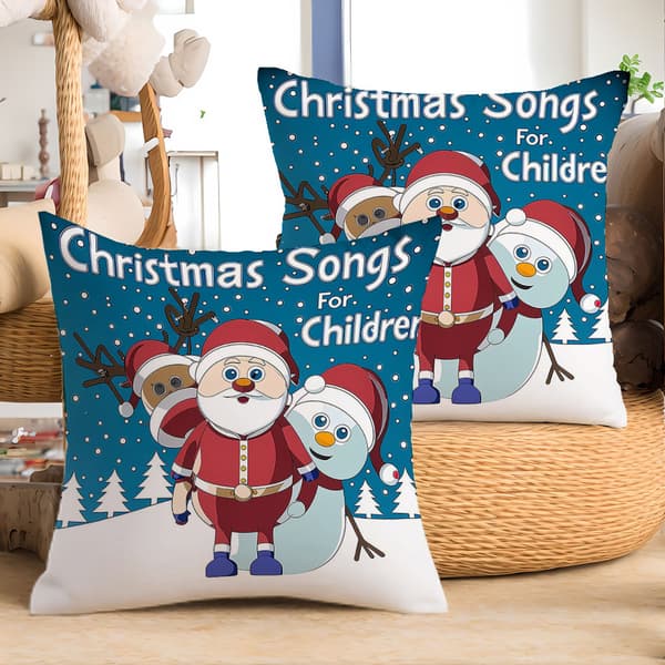 Jul Linne Kuddfodral Jul Dekorativ Kudde Soffa Tryck Tomte Snögubbe Älg Kudde (1 st)