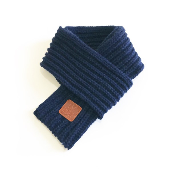 Børne strikket hals tørklæde vinter termisk bløde lange tørklæder blå
