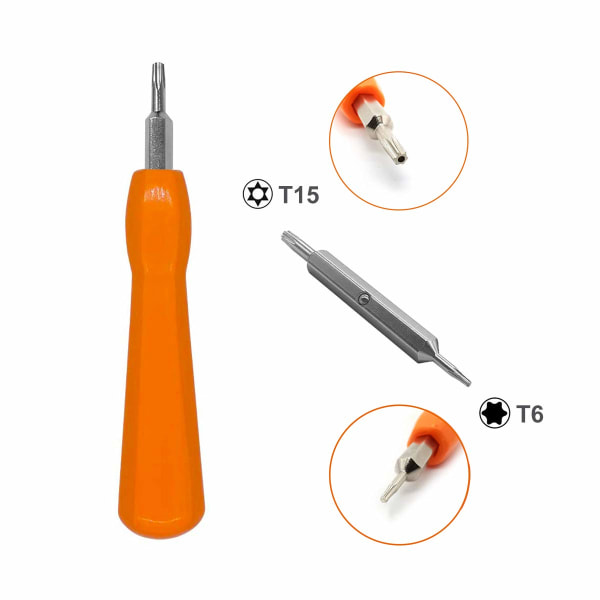 Ruuvimeisseli Ring-ovikelloa, Macbookia, Torx T6- ja T15-kärkiä, oranssi