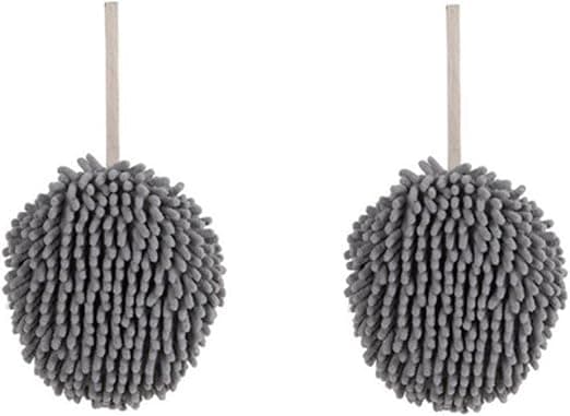 2-pack hängande mikrofiberhanddukar med snabb torkning (grå) för badrum eller kök
