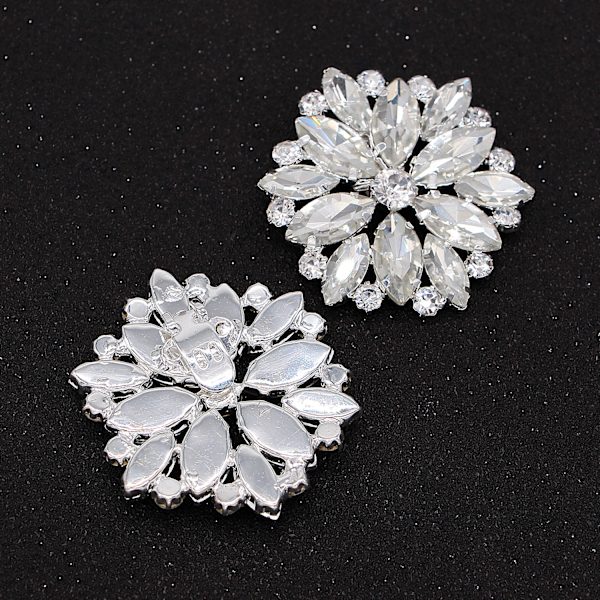 2 farger Rhinestone skoklips, elegante farger legering blomst krystall skospenne klips for sko dekorasjon spenne bryllupstilbehør
